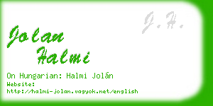 jolan halmi business card